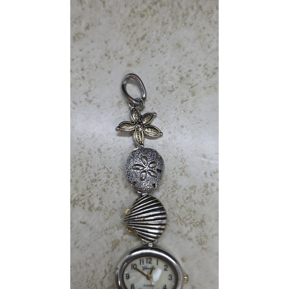 Geneva Platinum Womens Nautical Charm Bracelet Watch Shells Starfish 9060 - Picture 5 of 8
